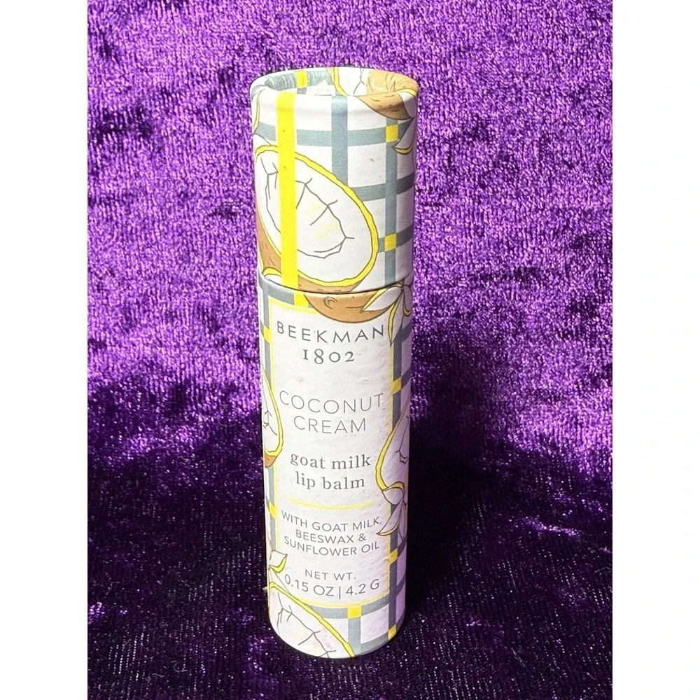 BEEKMAN Lip Balm COCONUT CREAM 1802 Goat Milk Beeswax Sunflower Oil